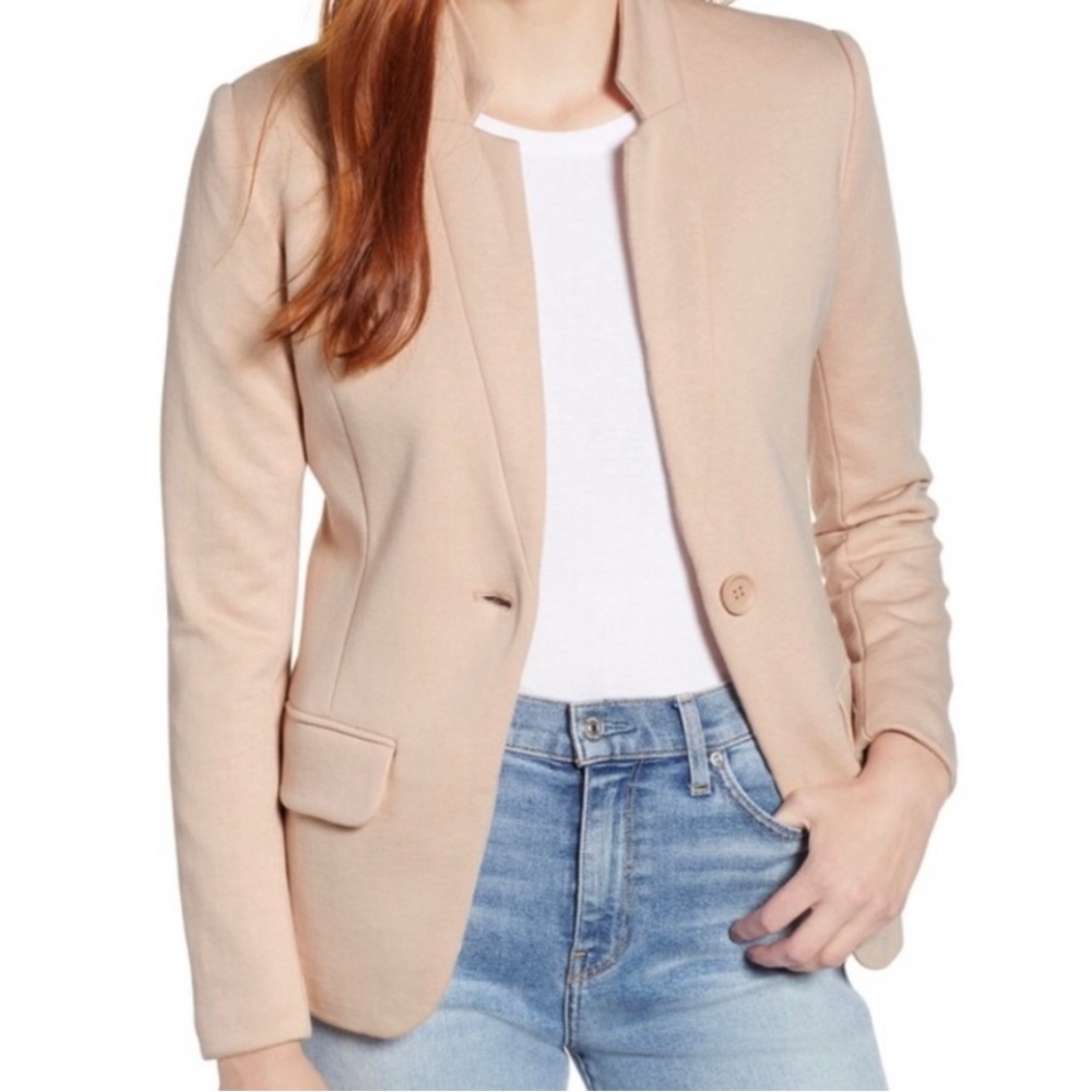 Nordstrom Gibson Brand Notch Collar Cotton Blend Blazer XL Petite
